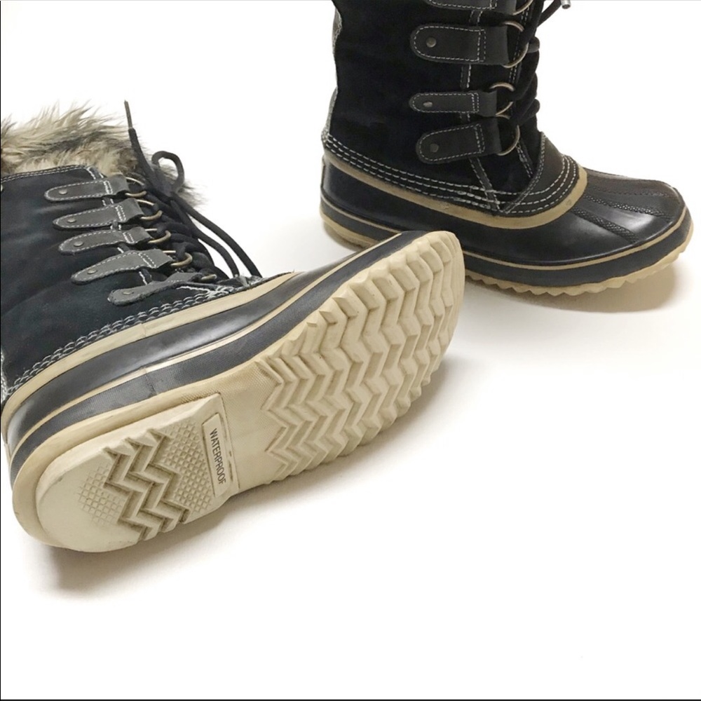 Sorel Black Winter & Rain Boots with Fur Trim - Picture 4 of 8
